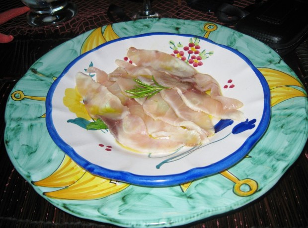 Orestorante fish carpaccio woth rosemary