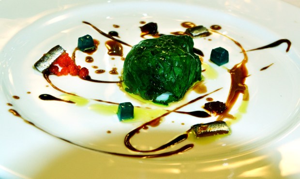 Seafood salad with a bouillabaisse sauce